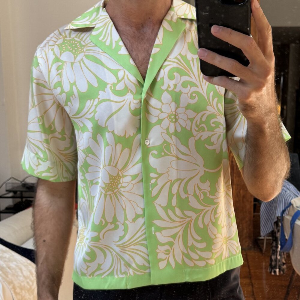 Sandro Green Cropped Button Down